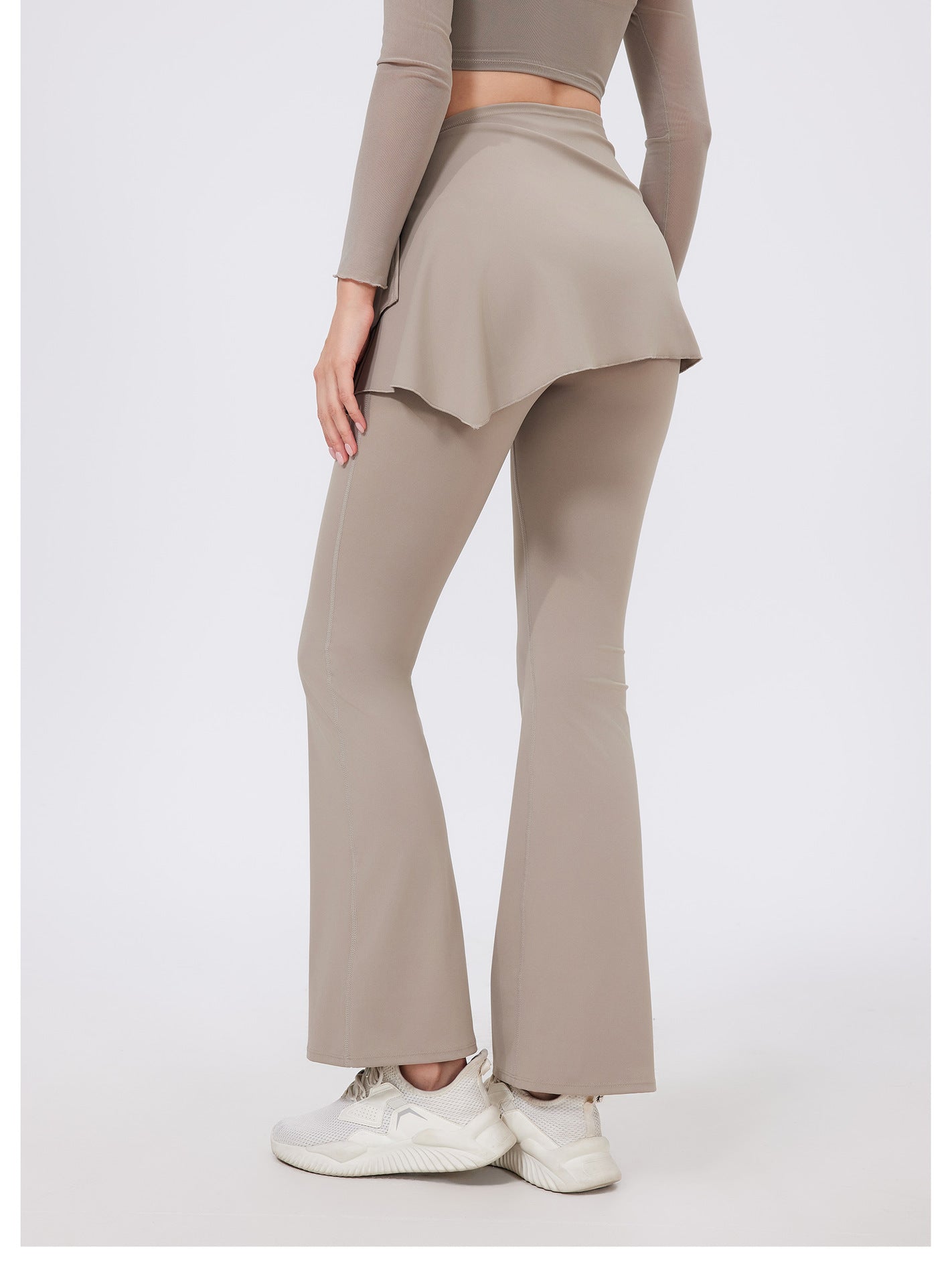 Pantalon de yoga évasé taille haute avec jupe portefeuille