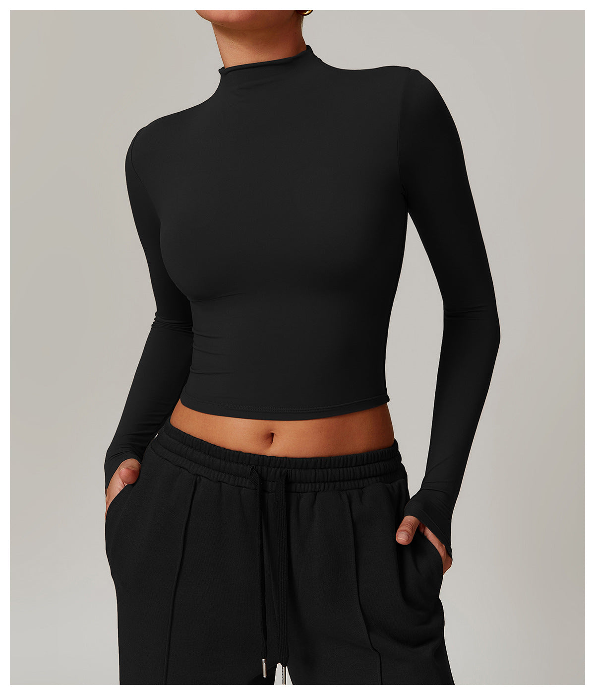 Long-Sleeve Active Crop Top