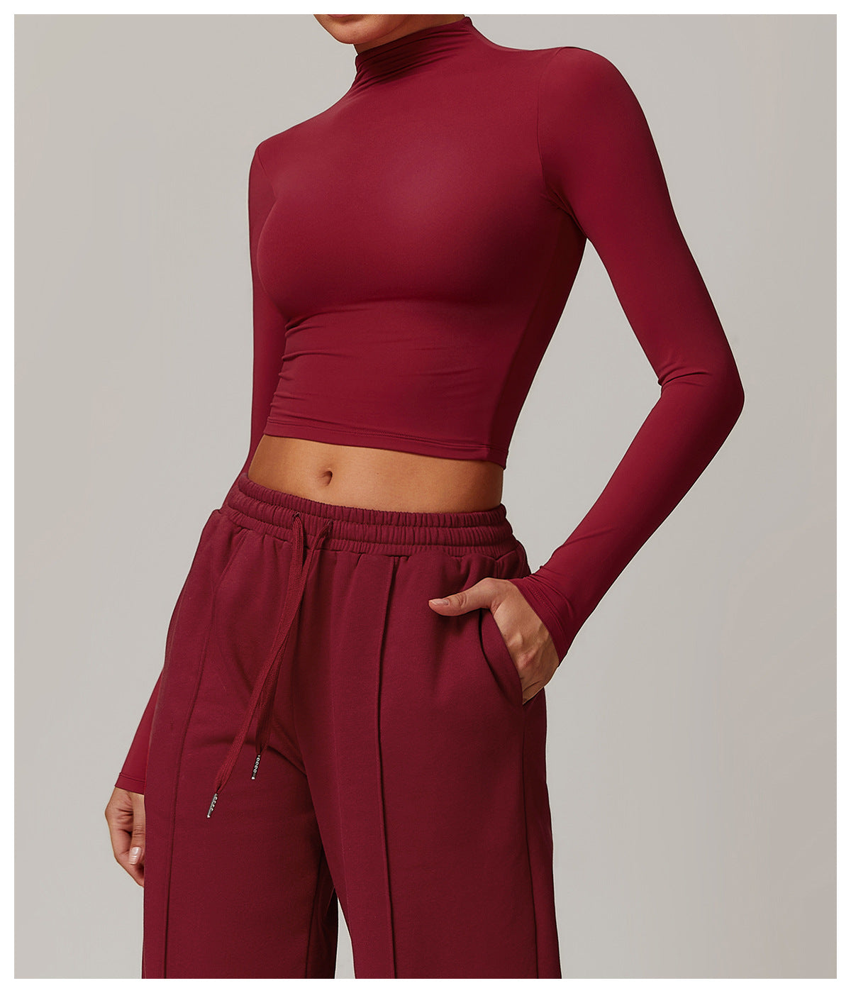 Long-Sleeve Active Crop Top