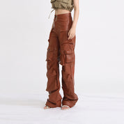 Lina Leather Cargo Pants by bornfocus