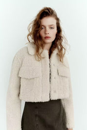 Cropped sherpa jacket by bornfocus