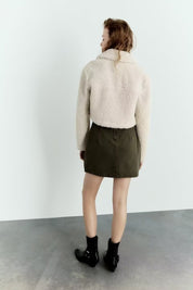 Cropped sherpa jacket by bornfocus