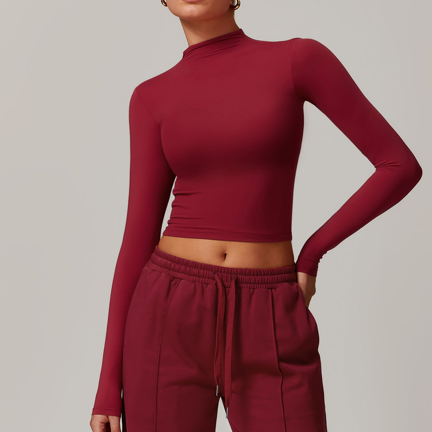 Long-Sleeve Active Crop Top