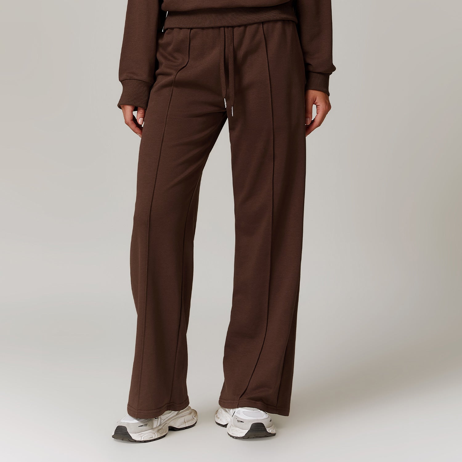 Wide-Leg Cotton-Blend Sweatpants with Elastic Waistband