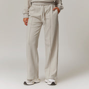 Wide-Leg Cotton-Blend Sweatpants with Elastic Waistband