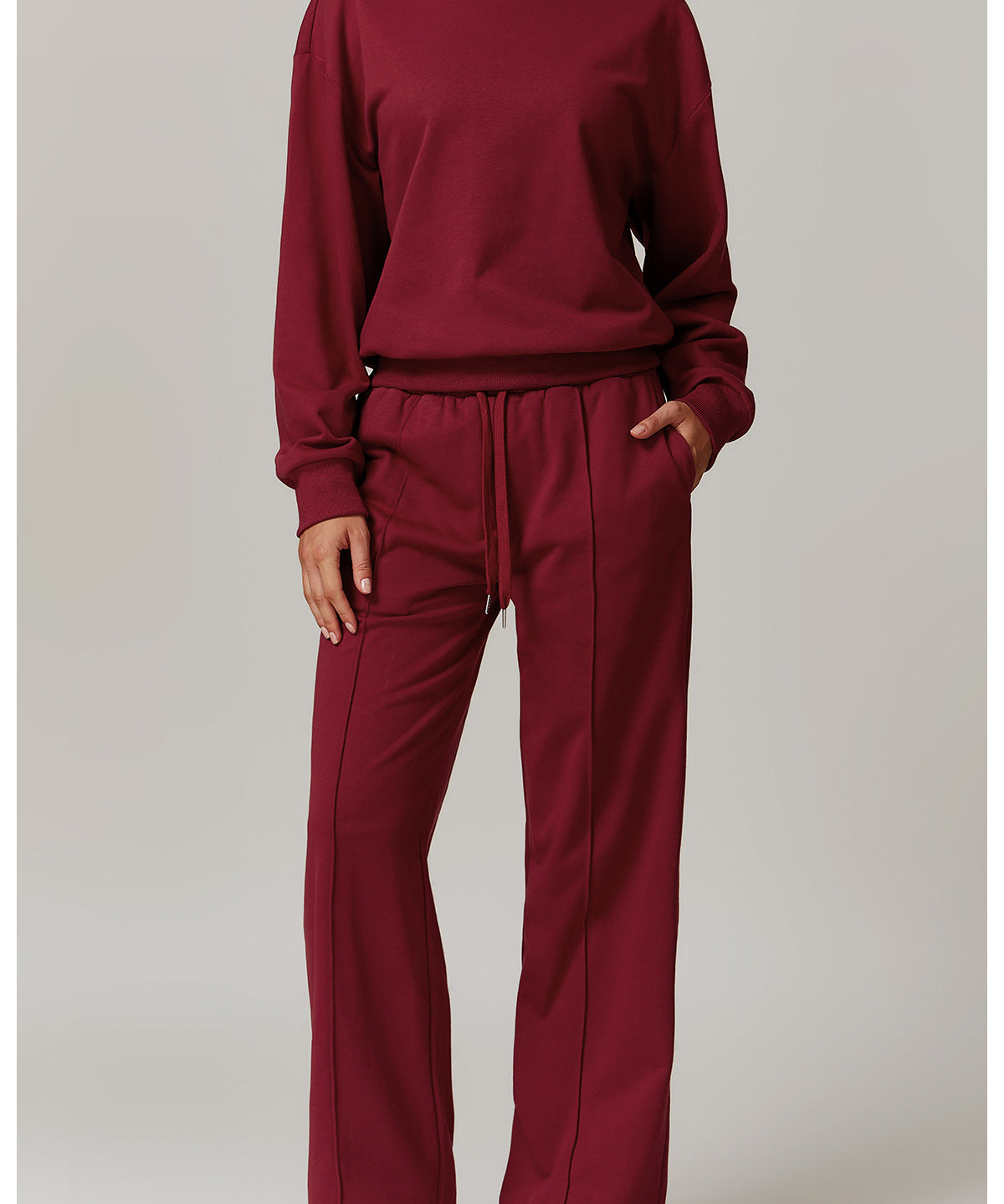 Wide-Leg Cotton-Blend Sweatpants with Elastic Waistband