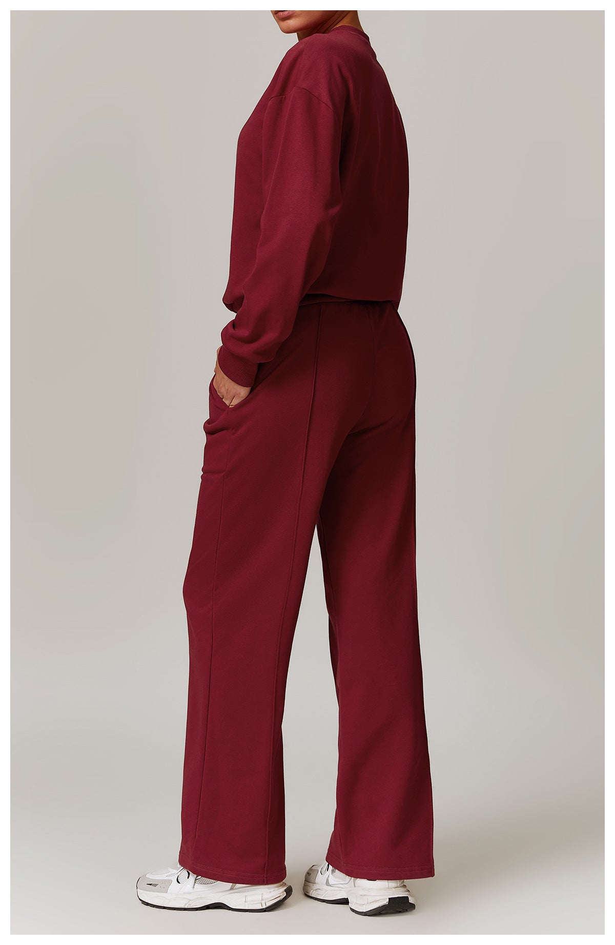 Wide-Leg Cotton-Blend Sweatpants with Elastic Waistband