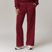 Wide-Leg Cotton-Blend Sweatpants with Elastic Waistband