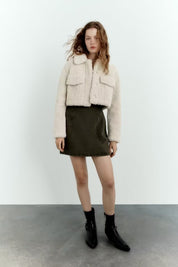 Cropped sherpa jacket by bornfocus