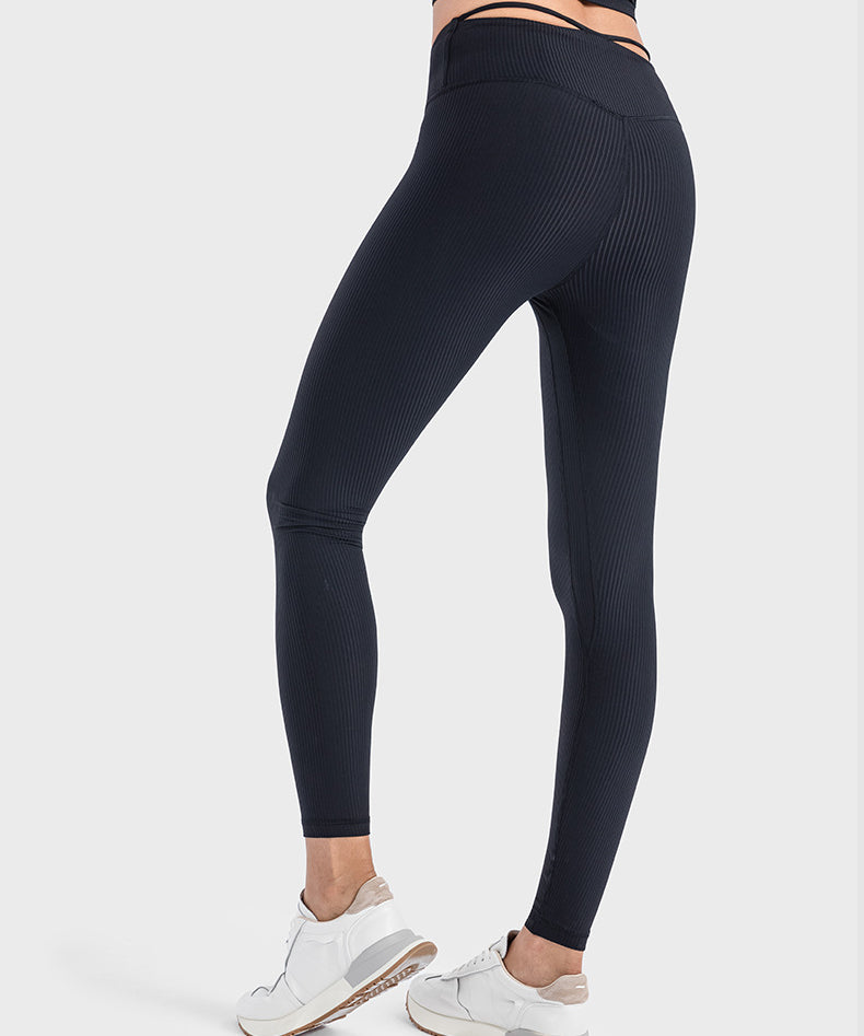 Vertical Ribbed 2.0 Yoga Leggings by bornfocus