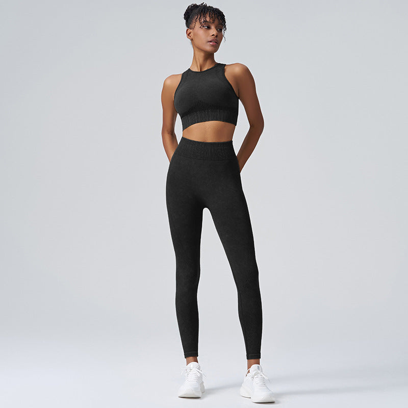 Ensemble de vêtements de sport taille haute très extensible