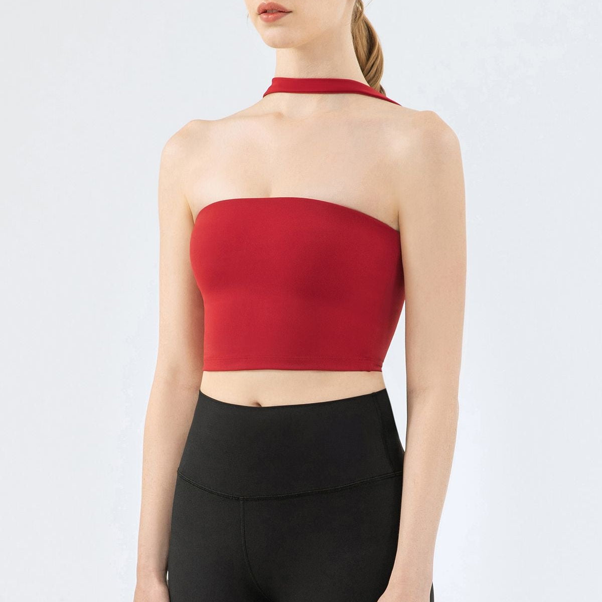 Tube Top Sports Bra & Skirts & Leggings Sets by bornfocus