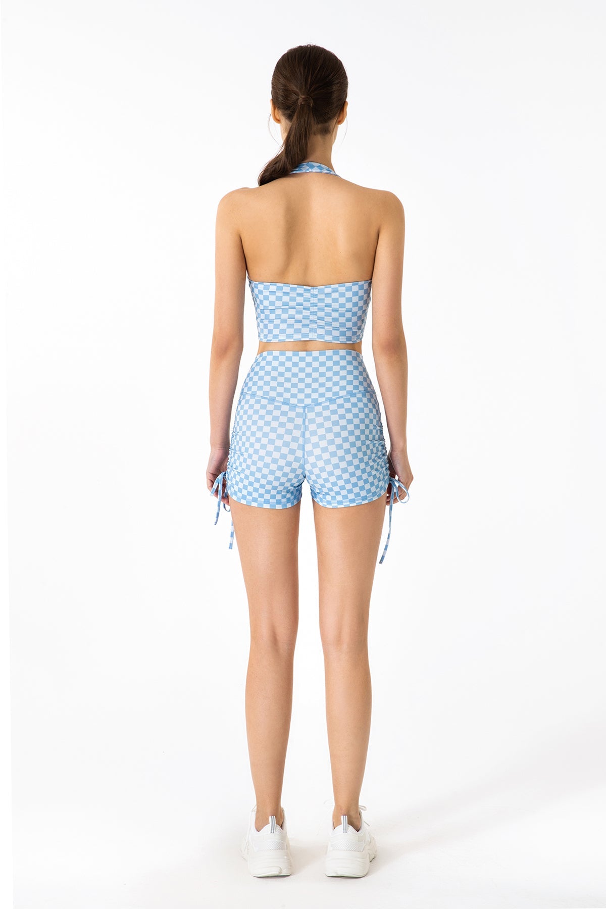 GRID GIRL Cami Bra & Side Drawstring Shorts Sets by bornfocus