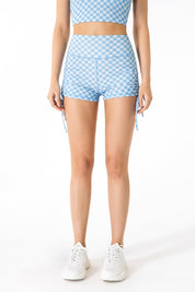 GRID GIRL Cami Bra & Side Drawstring Shorts Sets by bornfocus