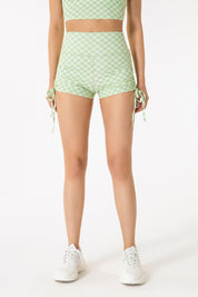 GRID GIRL Cami Bra & Side Drawstring Shorts Sets by bornfocus