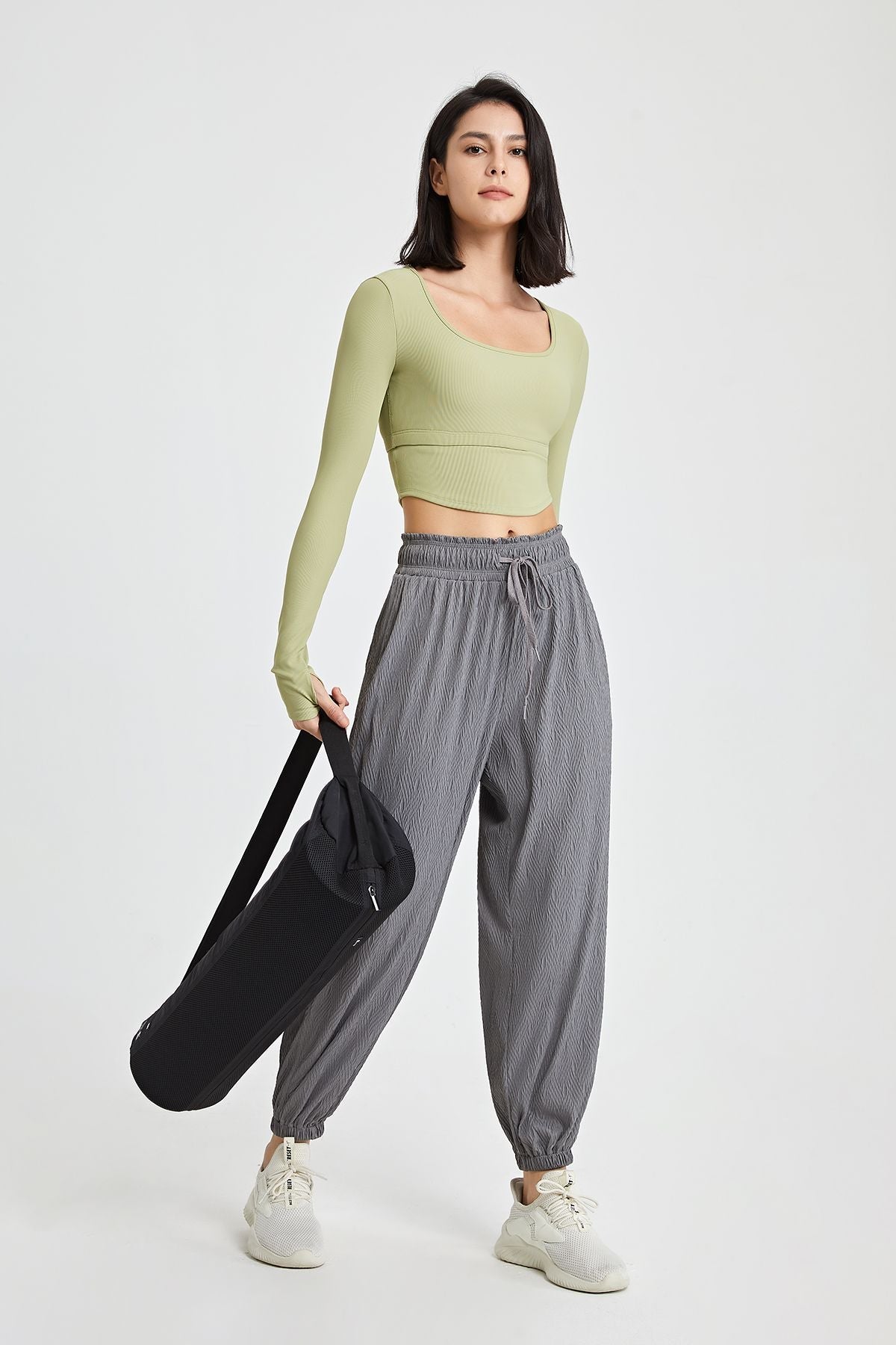 Tapered Boyfriend Jogger with Drawstring by bornfocus