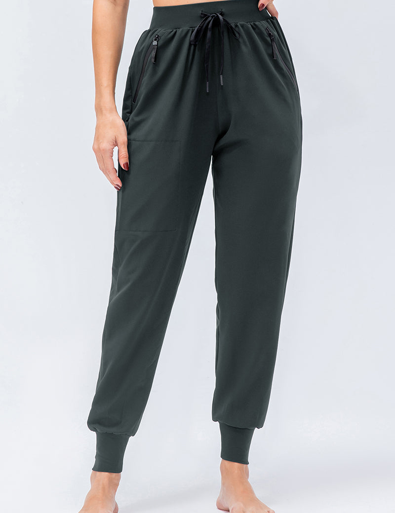 High-Waist Tapered Jogger Pant with Drawstring by bornfocus