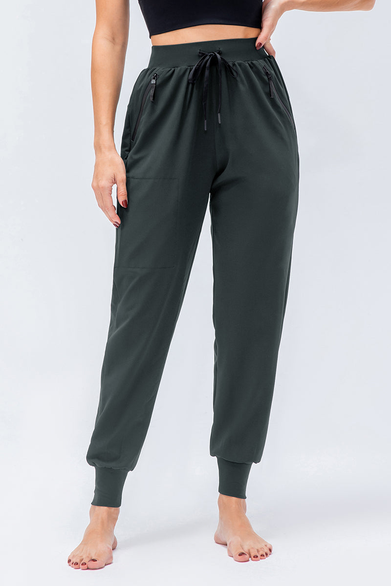 High-Waist Tapered Jogger Pant with Drawstring by bornfocus