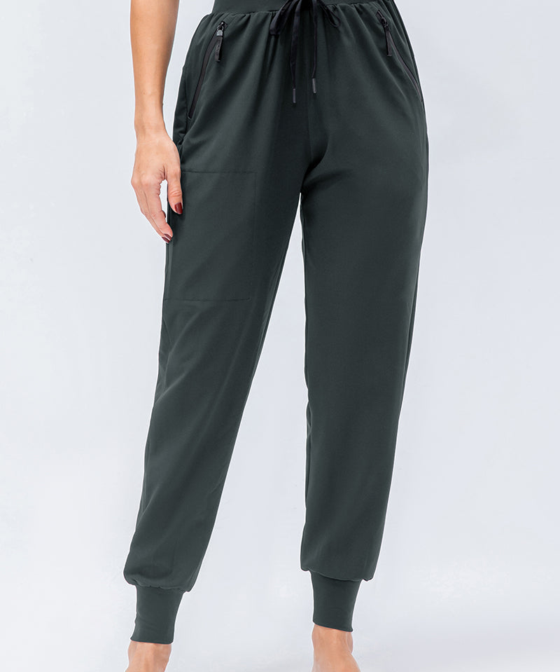 High-Waist Tapered Jogger Pant with Drawstring by bornfocus