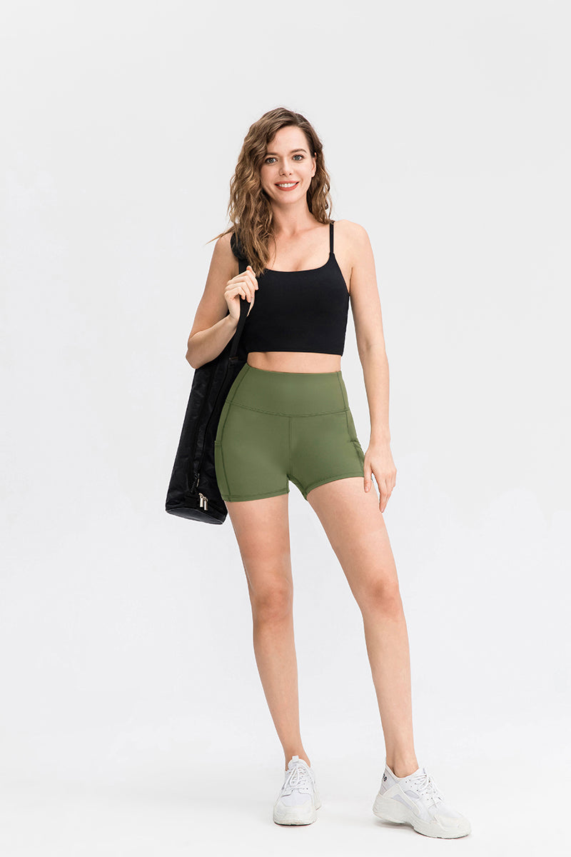 High-Rise Yoga Shorts with Pockets by bornfocus