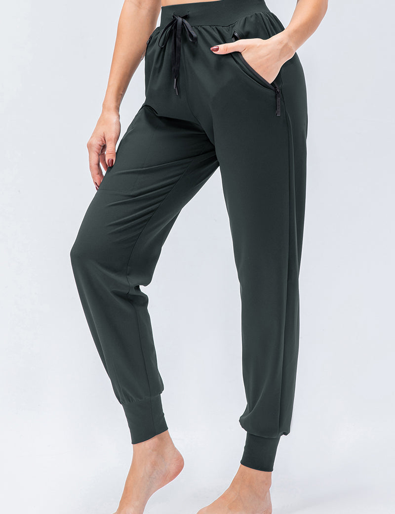 High-Waist Tapered Jogger Pant with Drawstring by bornfocus