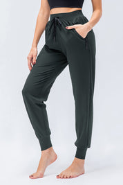 High-Waist Tapered Jogger Pant with Drawstring by bornfocus