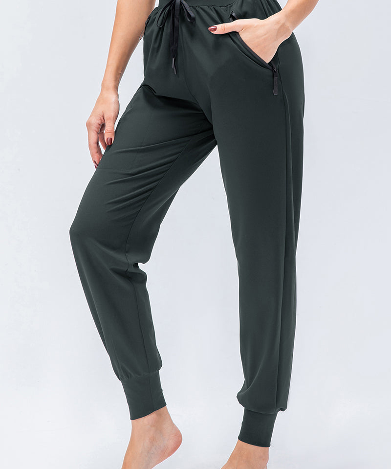 High-Waist Tapered Jogger Pant with Drawstring by bornfocus