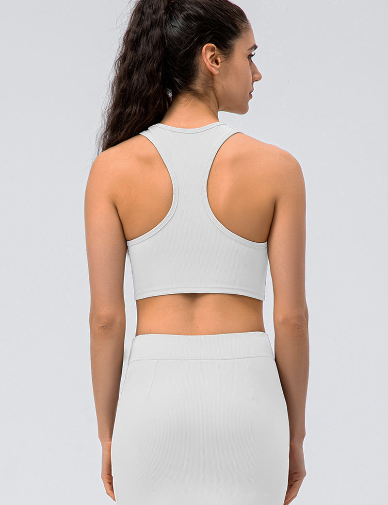 Ribbed Crop Tops Sleeveless Shirts by bornfocus