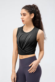 Cropped Tank Tops with Bandage by bornfocus