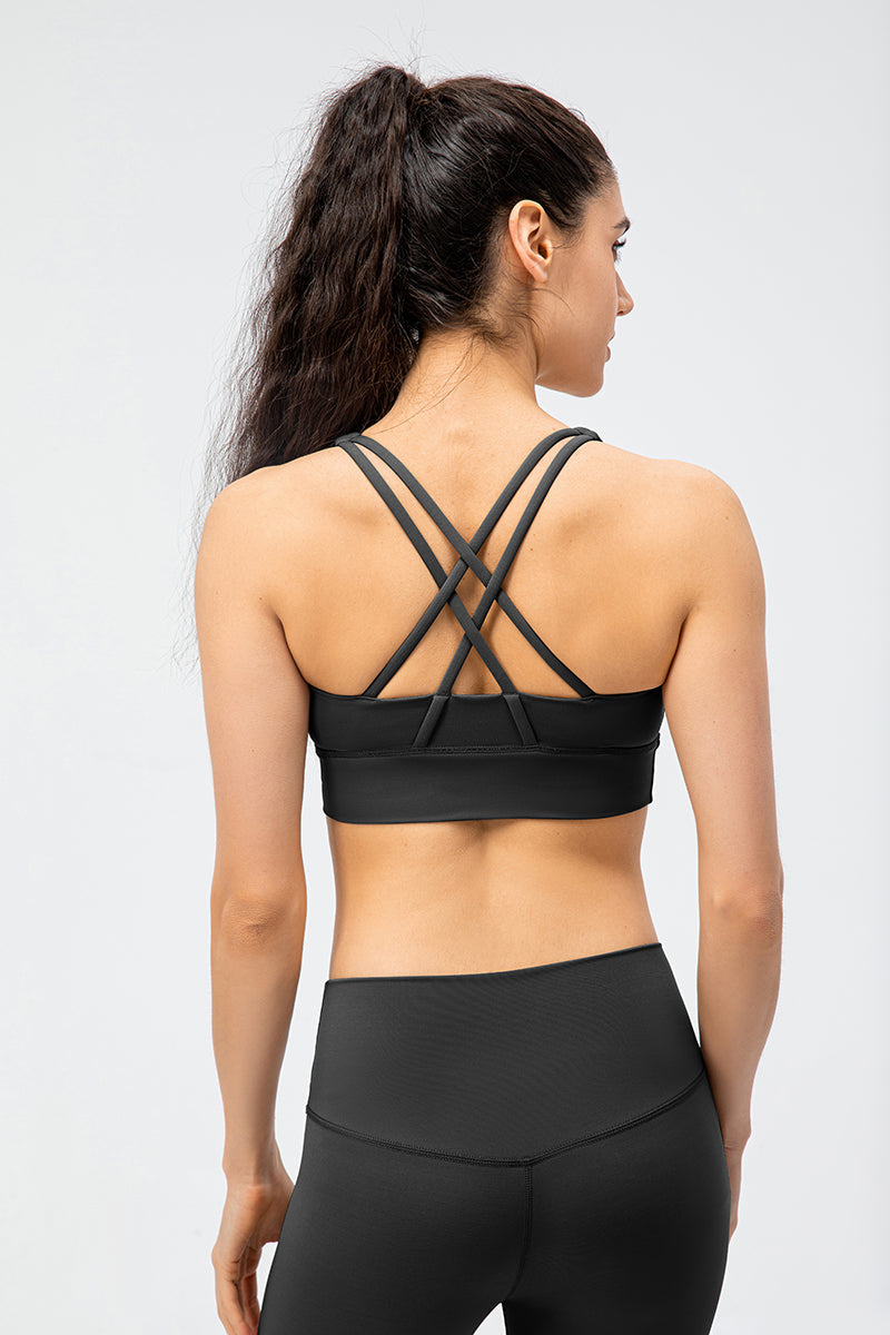 Strappy Back Sports Bra by bornfocus