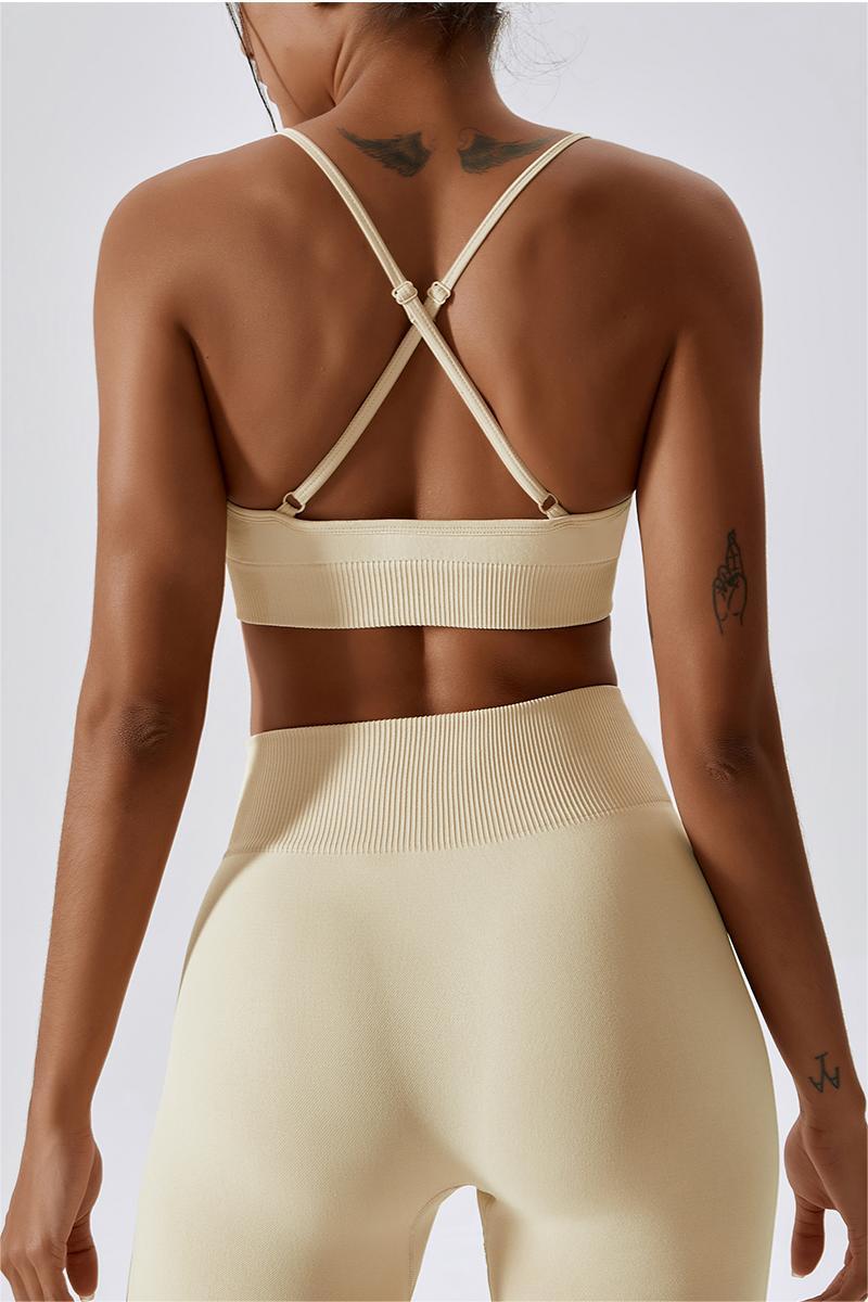 Seamless Crossover Sports Bra by bornfocus