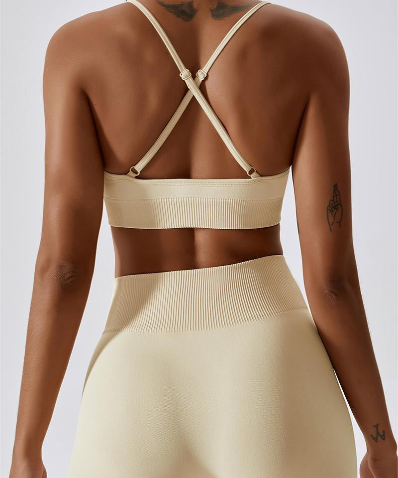Seamless Crossover Sports Bra by bornfocus