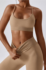 Seamless Crossover Sports Bra by bornfocus