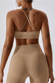 Seamless Crossover Sports Bra by bornfocus