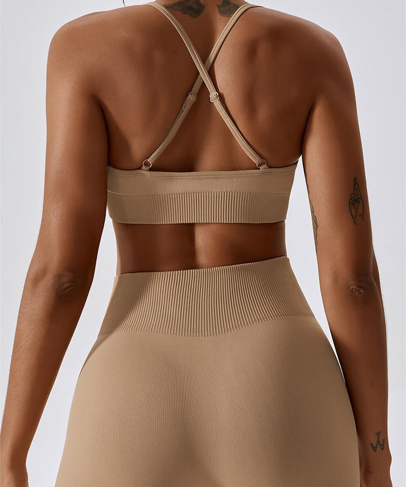 Seamless Crossover Sports Bra by bornfocus