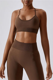 Seamless Crossover Sports Bra by bornfocus