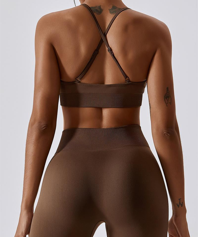Seamless Crossover Sports Bra by bornfocus