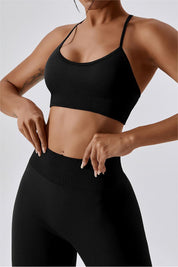 Seamless Crossover Sports Bra by bornfocus