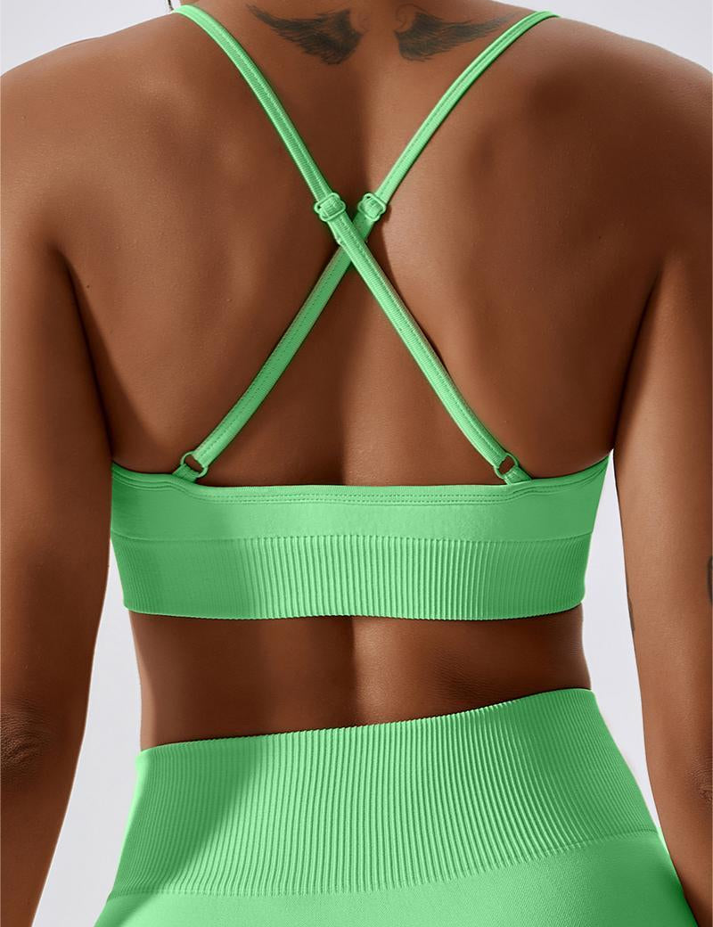 Seamless Crossover Sports Bra by bornfocus