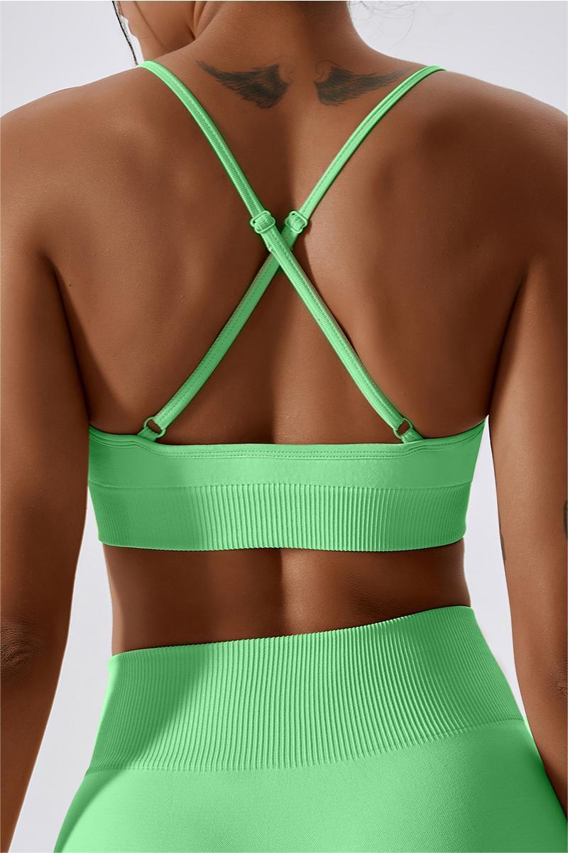 Seamless Crossover Sports Bra by bornfocus