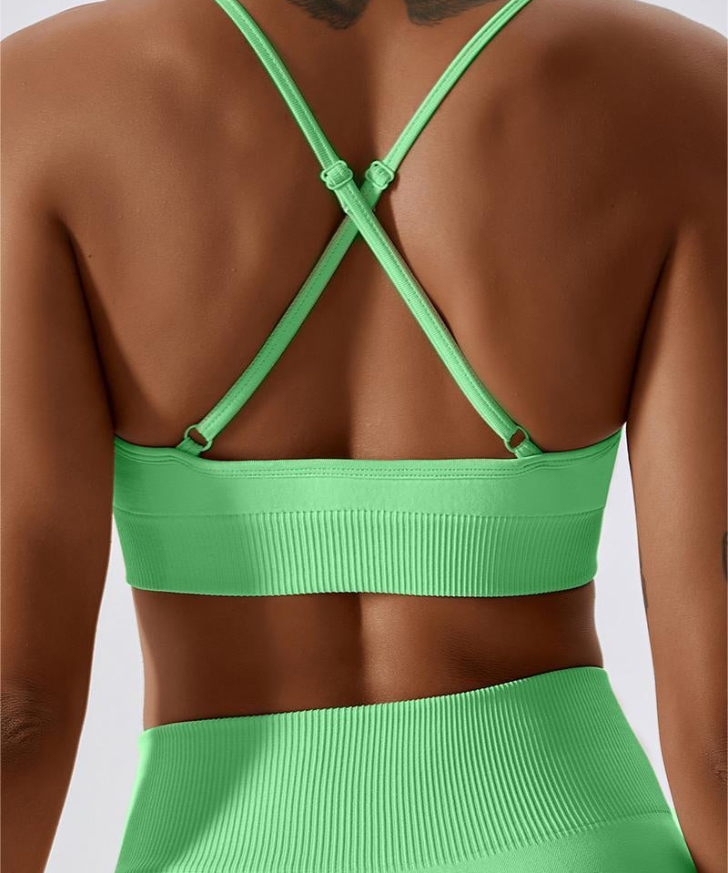 Seamless Crossover Sports Bra by bornfocus