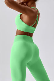 Seamless Crossover Sports Bra by bornfocus