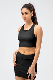 Ribbed Crop Tops Sleeveless Shirts by bornfocus