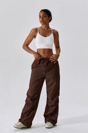 Baggy Cargo Pants with Drawstring by bornfocus