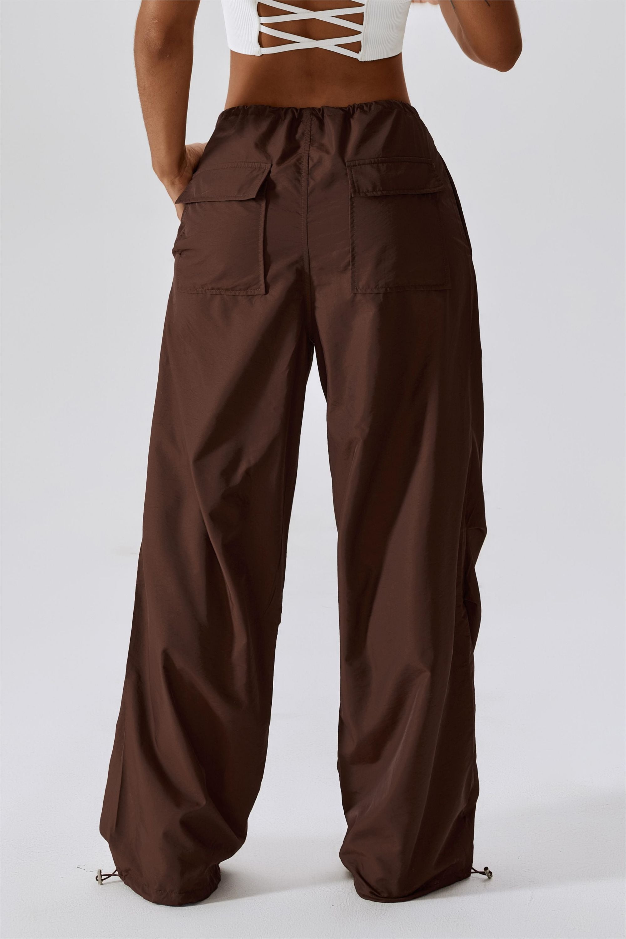 Baggy Cargo Pants with Drawstring by bornfocus