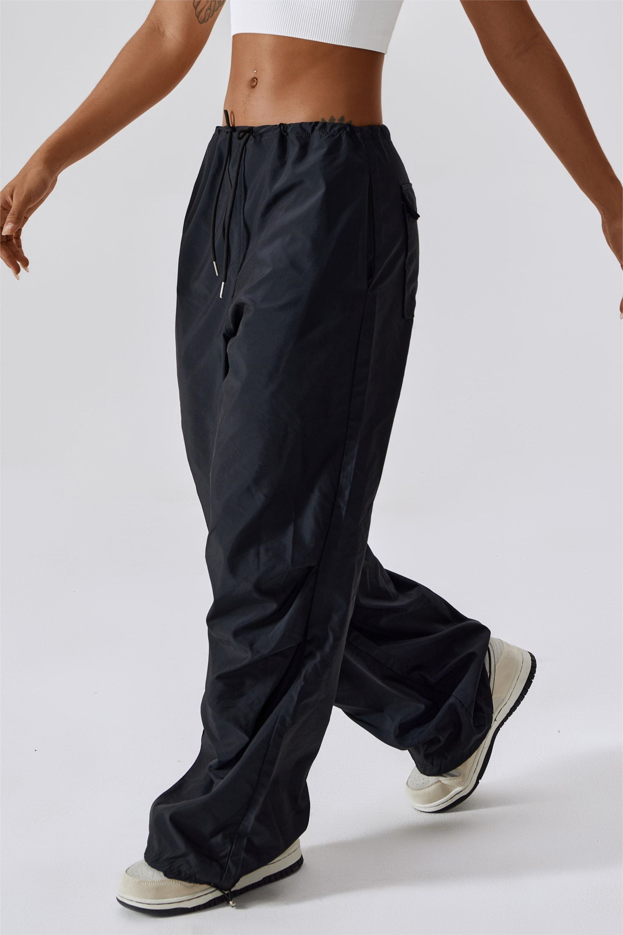 Baggy Cargo Pants with Drawstring by bornfocus