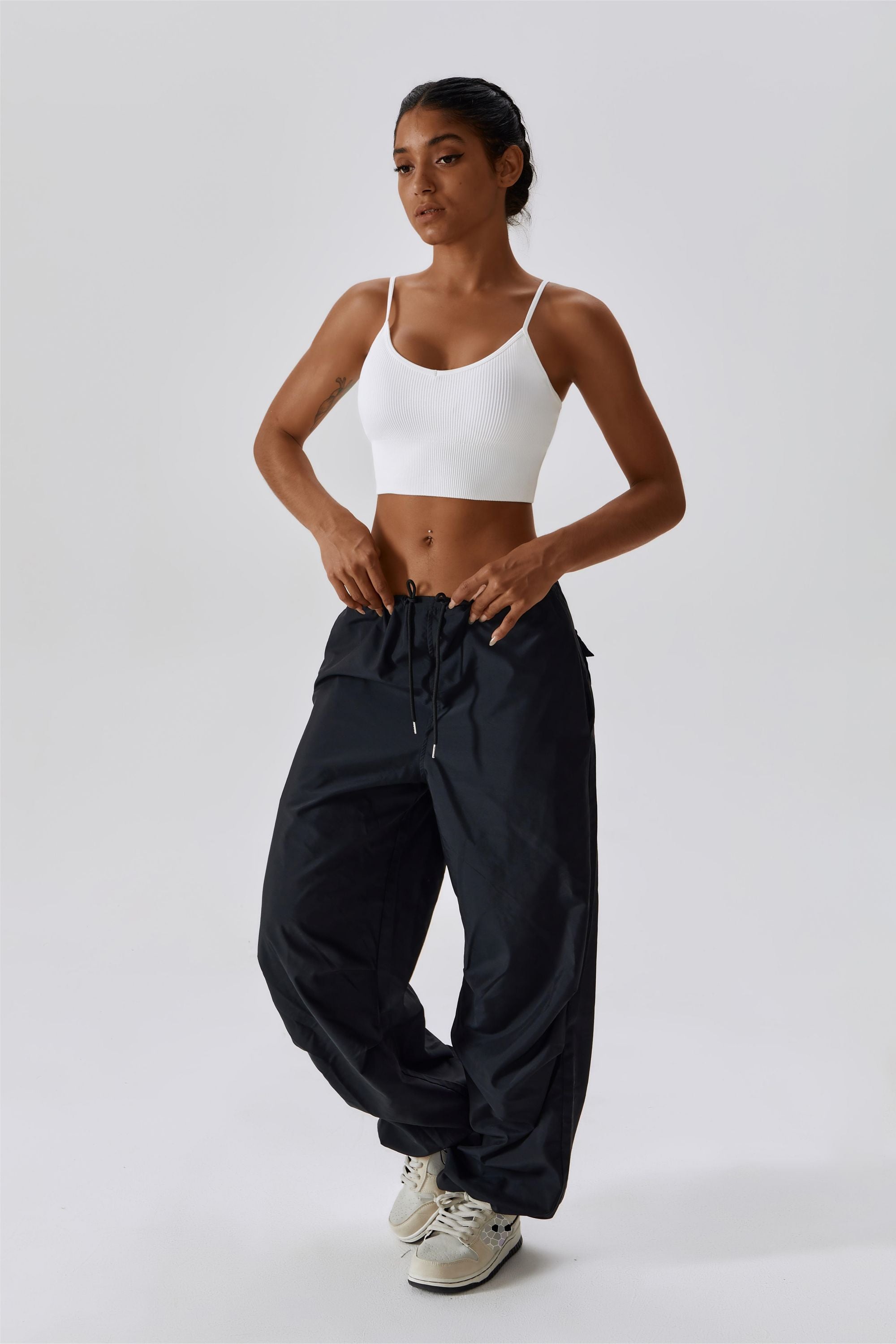 Baggy Cargo Pants with Drawstring by bornfocus