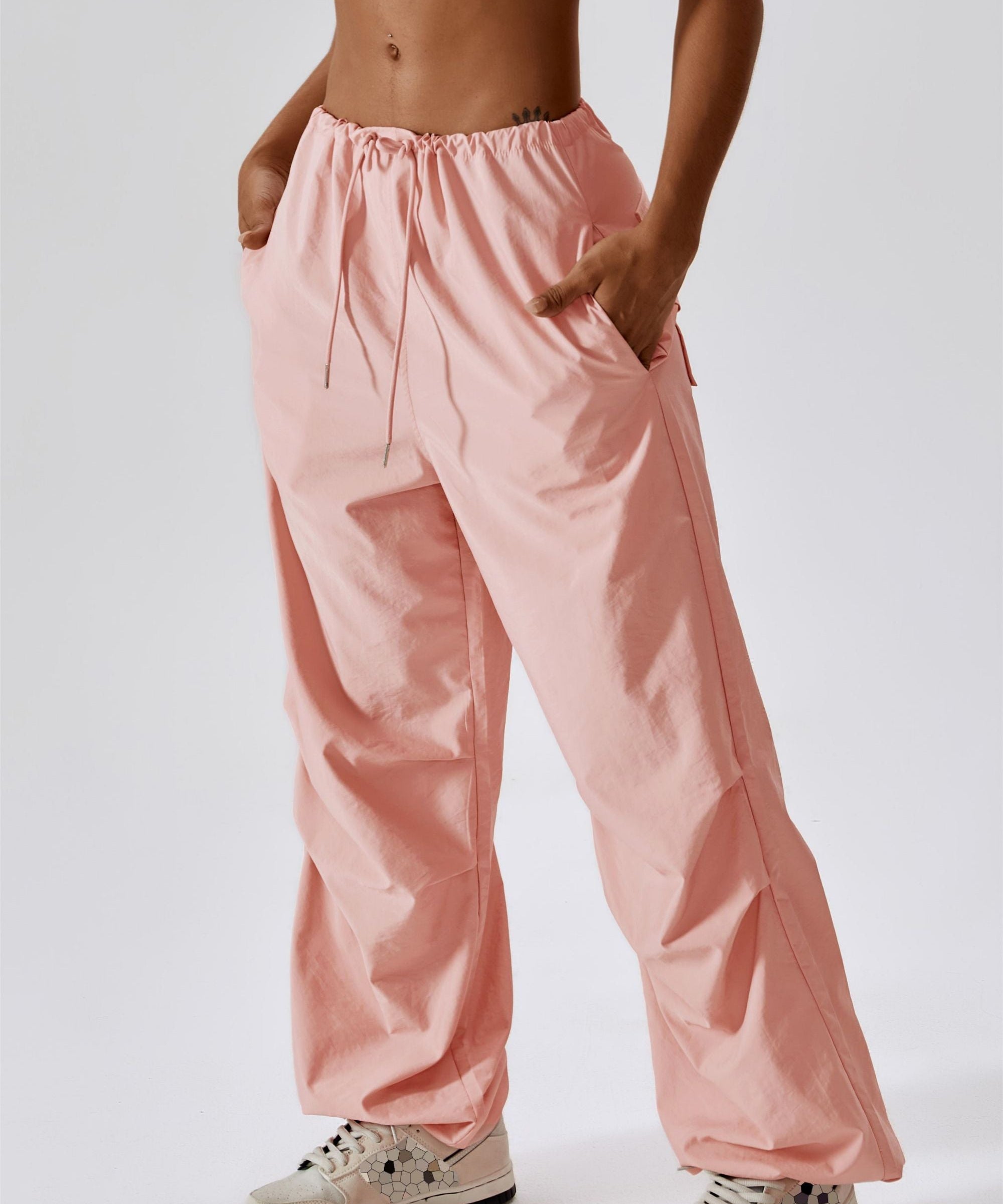 Baggy Cargo Pants with Drawstring by bornfocus