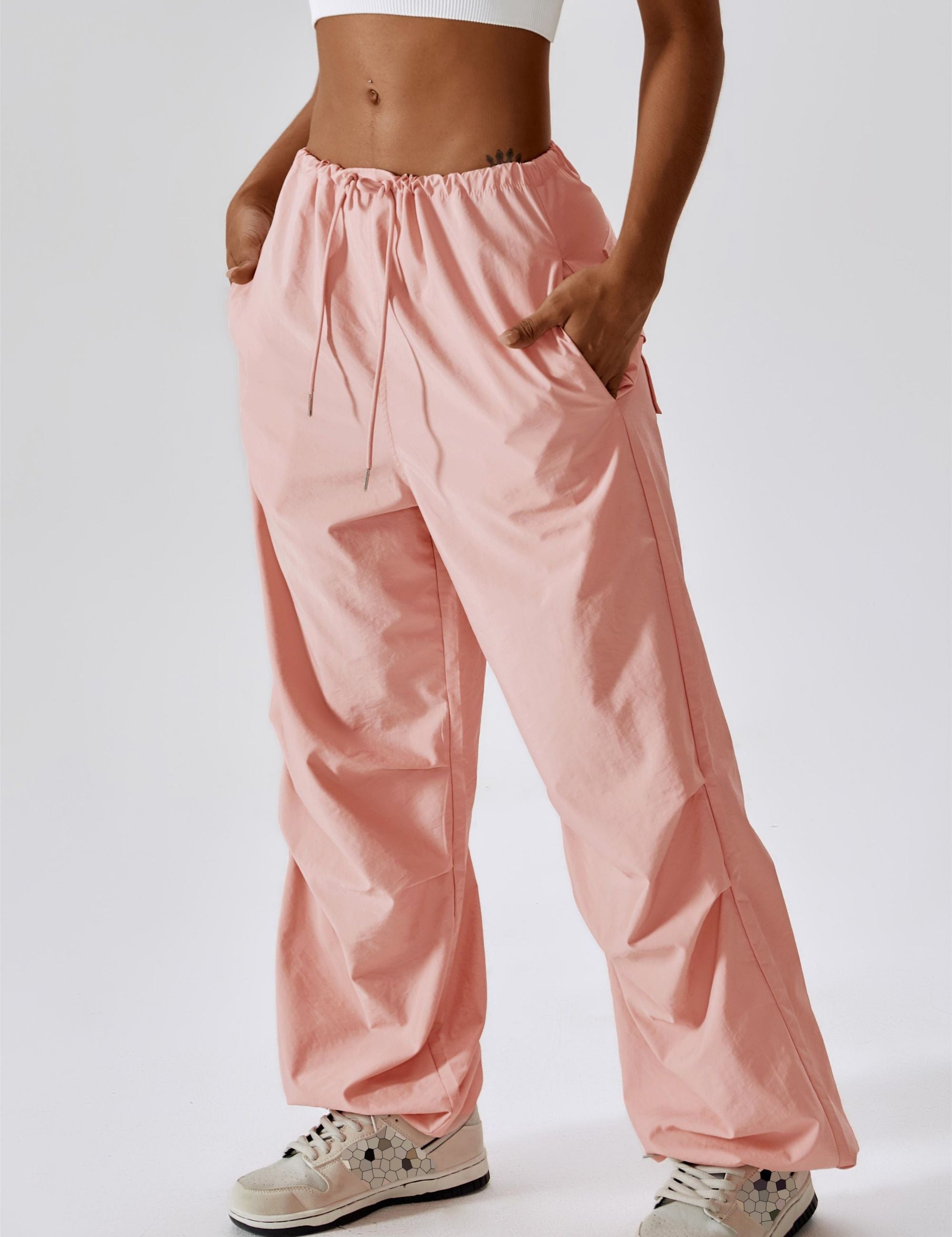 Baggy Cargo Pants with Drawstring by bornfocus