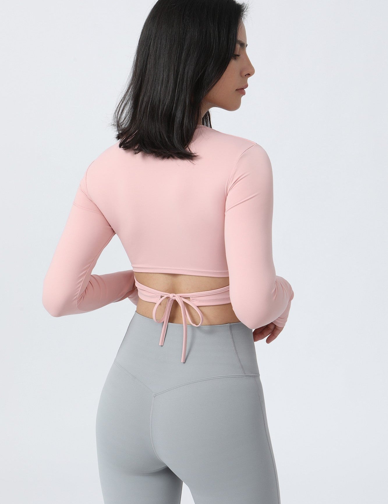 Long Sleeve Crop Shirt with Thumbholes by bornfocus